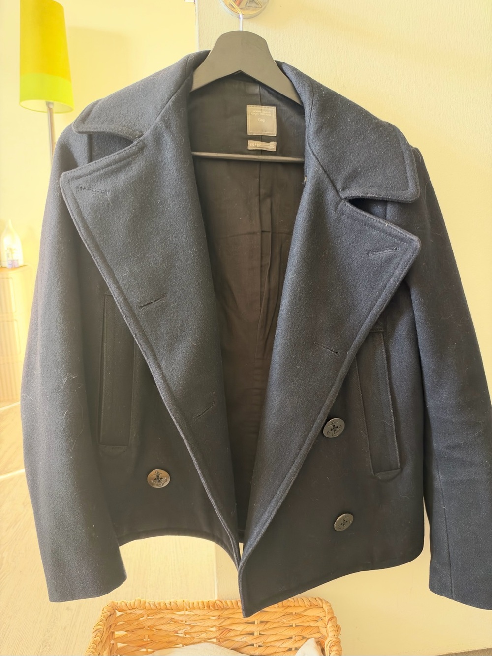 GAP Women's Dark Navy Double-Breasted Peacoat